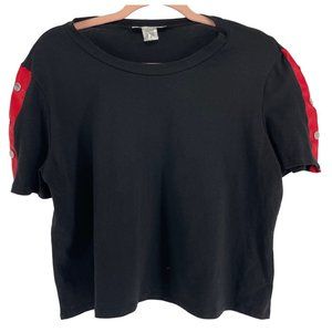 K + Glam Women's Size  2XL Black * Red Stretchy Shirt